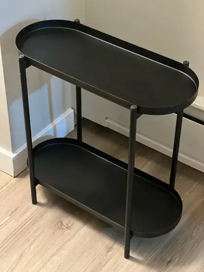 Modern Black 2-Tier Side Shelf, View more