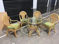 Wicker dining table and chair set