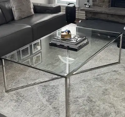 glass coffee table , View more