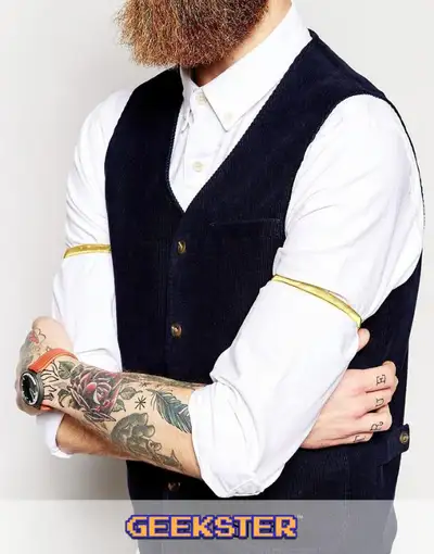⭐ Mens Metal Armband Sleeve Garter Anti-Slip Shirt Sleeve Holder, View more