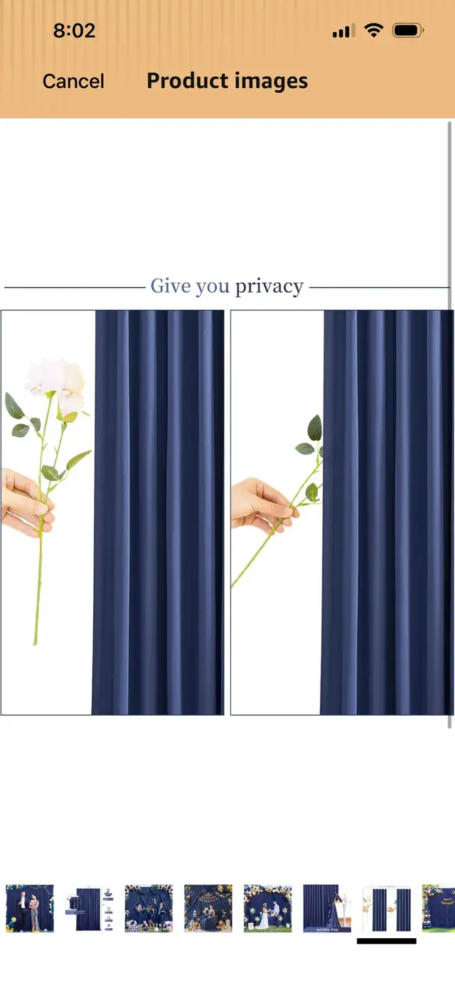 New-Dark Blue Backdrop Curtain 2  Panels