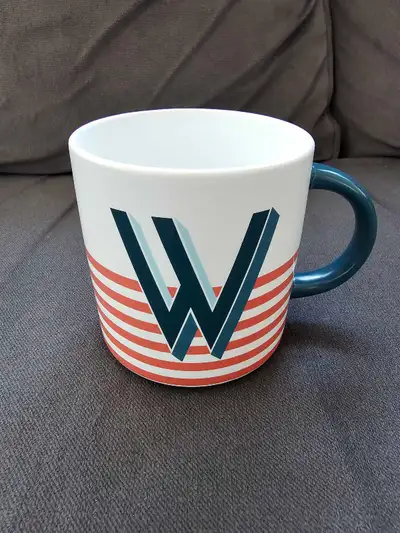 Indigo OUI Monogram "W" Mug, View more