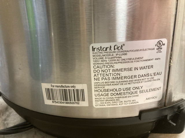 Instant Pot Lux-80 in Microwaves & Cookers in Guelph - Image 2