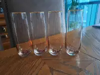 Rose gold stemless champagne glasses (4)
