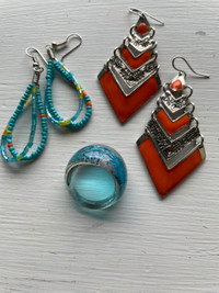 Vintage Turquoise & Orange Jewellery Set $20.