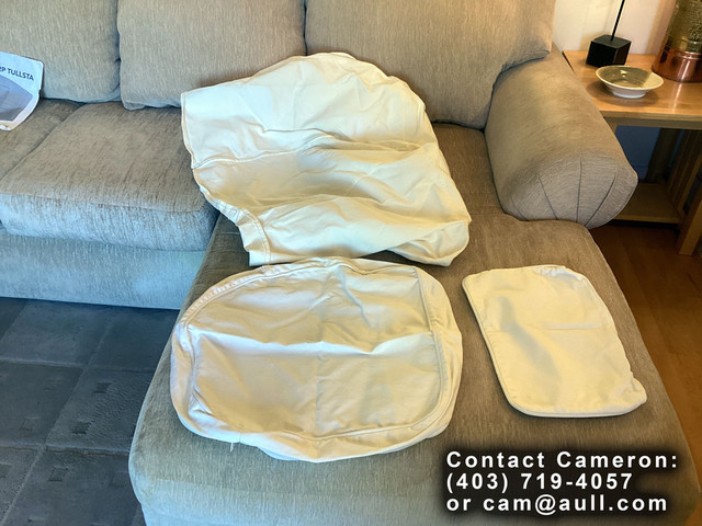 IKEA Ektorp Tullsta Armchair with foot stool and extra cover in Chairs & Recliners in Calgary - Image 4
