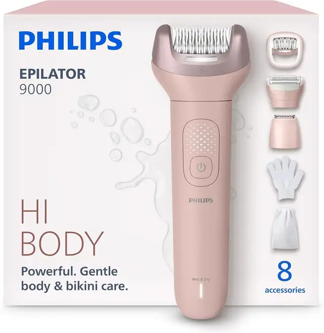 Philips Epilator Series 9000 - Cordless Wet and Dry Electric Epi