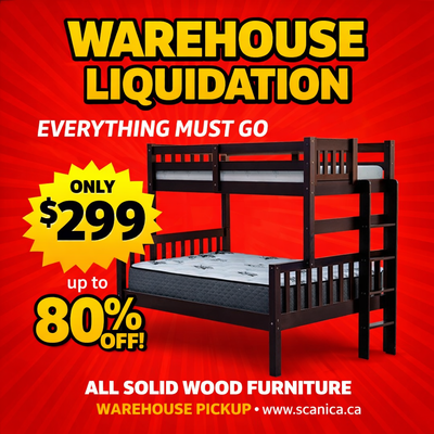 BURLINGTON – BUNK BEDS $299 WAREHOUSE SALEToronto LIQUIDATION, View more