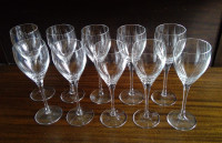 10 - 7oz Crystal, Stemmed Wine Glasses
