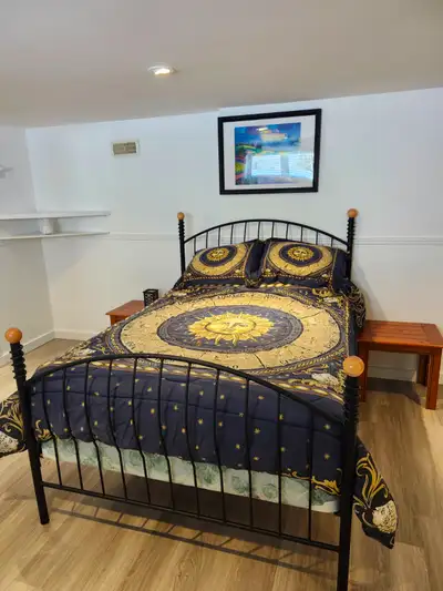 Lit Double en Métal noir avec Matelas et Sommier, View more