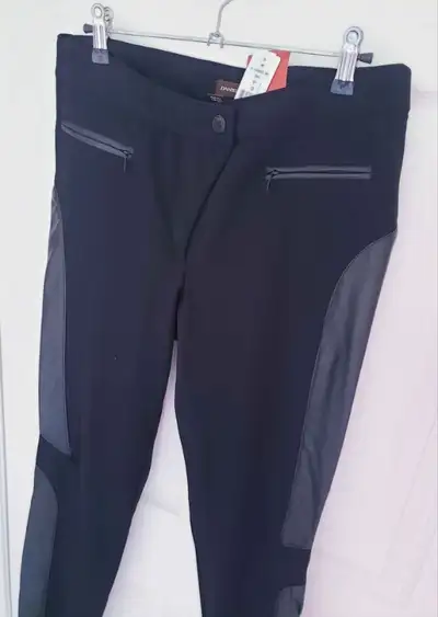 New Danier Leather Leggings Pants Black Stretch Slim Fit Med 10, View more