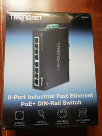 8 port industrial Fast Ethernet Poe+ DIN-Rail Switch