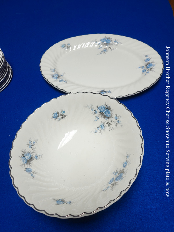 JOHNSON BROTHERS REGENCY BLUE ROSE DINNERWARE  SET in Kitchen & Dining Wares in Sudbury - Image 2