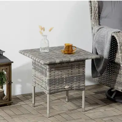Table patio en osier / Wicker patio table, View more
