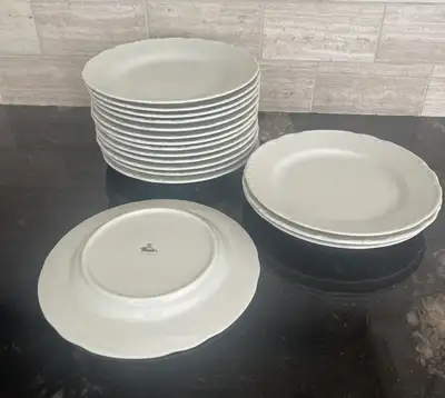 Set of 17 White Porcelain Salad / Dessert Plates, View more