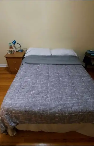 One bedroom on the main floor with a shared lobby, kitchen, washroom, and huge backyard is available...