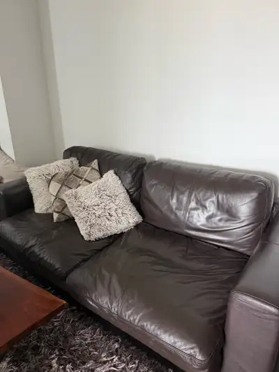 Leather sofa/couch, View more