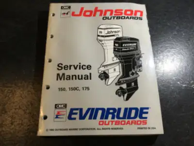 1993 Johnson & Evinrude 150 & 175 HP V6 Outboard Manual ET 60° V, View more