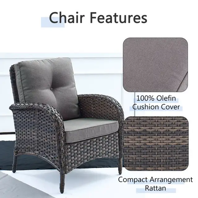 5-Person Outdoor Wicker Sofa Seating Group With Cushions in Patio & Garden Furniture in Markham / York Region - Image 8