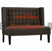 Dining Bench/Accent Chair with back - Brand New -