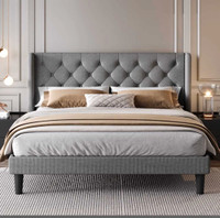 King bed frame with mattress 