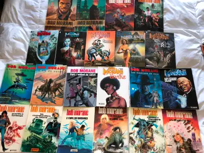Voici vingt-et-une des bandes dessinées de la série des aventures de Bob Morane de Henri Vernes, tou...