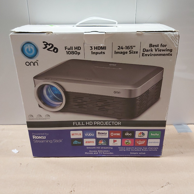 Brand New ONN 1080P Roku Smart Home Theatre Projector in General Electronics in Mississauga / Peel Region