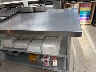 pizza restaurant equipment like dough machine, fryers ,trays ,freezer ,display cooler, table & chair...