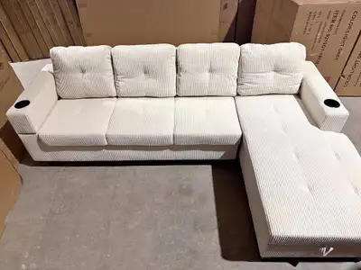 Corduroy Sectional Sofa Couch, View more