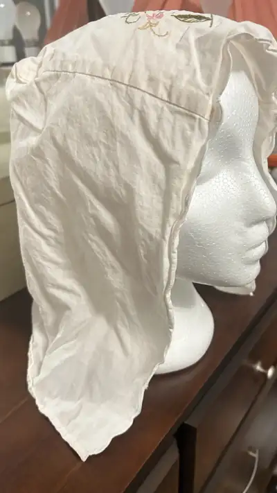 collectable antique headware with  original embroidered design, View more