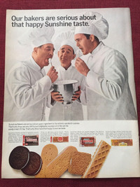 1967 Sunshine Sandwich Cookies Original Ad