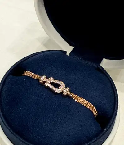F -red style horseshoe shape silver diamond rope chain bracelet, View more