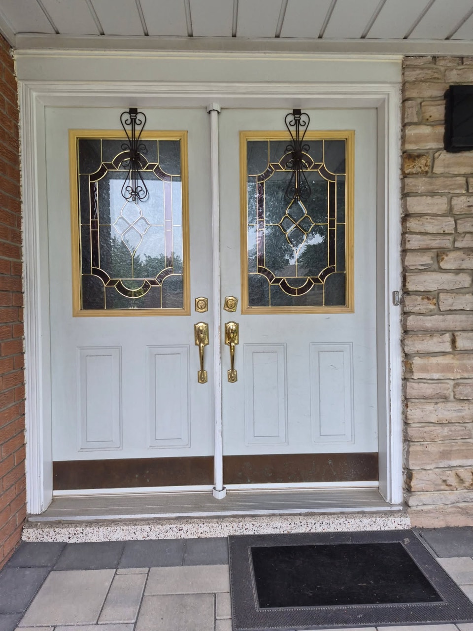 Double Entry Doors with Stained Glass | Windows, Doors & Trim ...