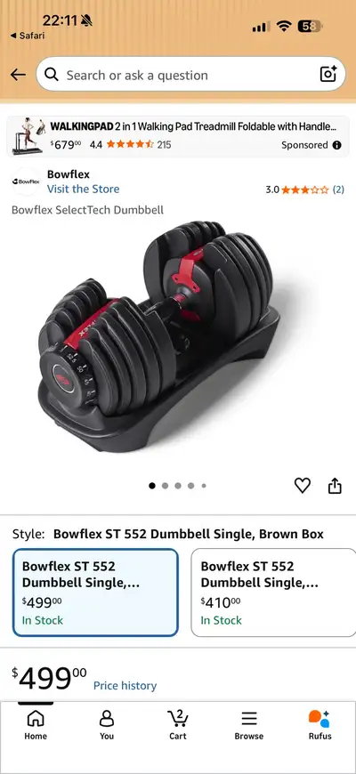 Bowflex Dumbbell, View more