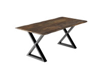 Table de cuisine en bois d'acacia noyer massif 67"L x 36"W