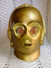 Vintage 1997 C-3PO Latex Rubber Mask Lucas Film Halloween Adult