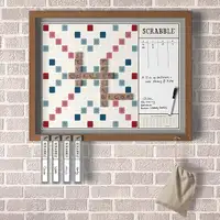 Scrabble Deluxe Vintage 2-in-1 Wall Edition with Dry Erase board