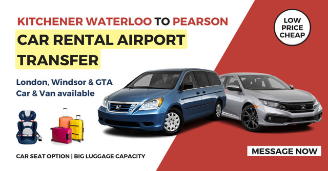 Ride from YYZ Pearson Airport to Waterloo, London, Windsor in Rideshare in Kitchener / Waterloo