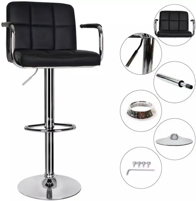 BRAND NEW BAR STOOL /HEIGHT ADJUSTABLE /LEATHER in Chairs & Recliners in City of Toronto - Image 3