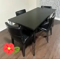 Large Black Table and 4 Chairs
