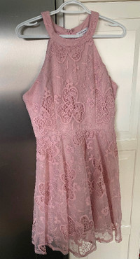 Pink Lace Formal Dress, Size L, brand new without tags