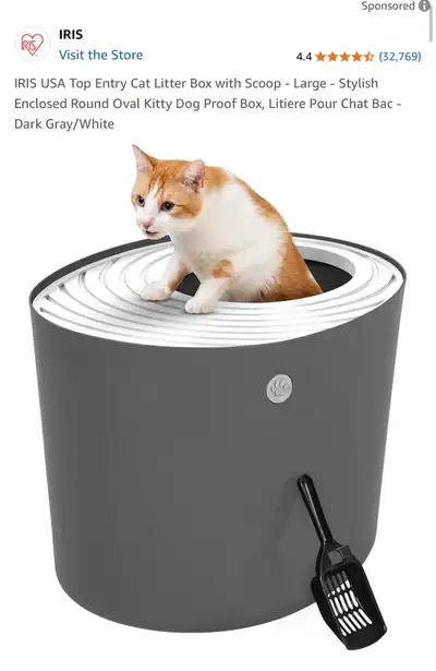 Top Entry Cat Litter Box with Scoop, View more
