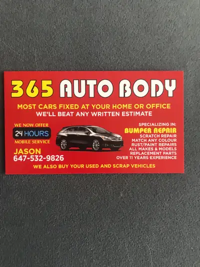 SEND PICTURES FOR ESTIMATES IN MINUTES (647-532-9826) 365 Mobile Auto Service (We Come To You) Have...