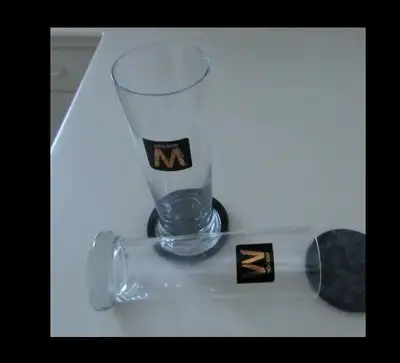 Molson’s “M” Logo Pilsner Glasses…16 oz… 8.5” tall base to top. In excellent ready to be enjoyed con...