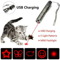 Laser Pointer Rechargeable Chase Pet Toy, Multi Pattern Funny