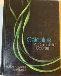 Calculus A Complete Course - 6th Edition