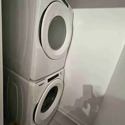 Whirlpool front load dryer and washer set, bought 2019, View more