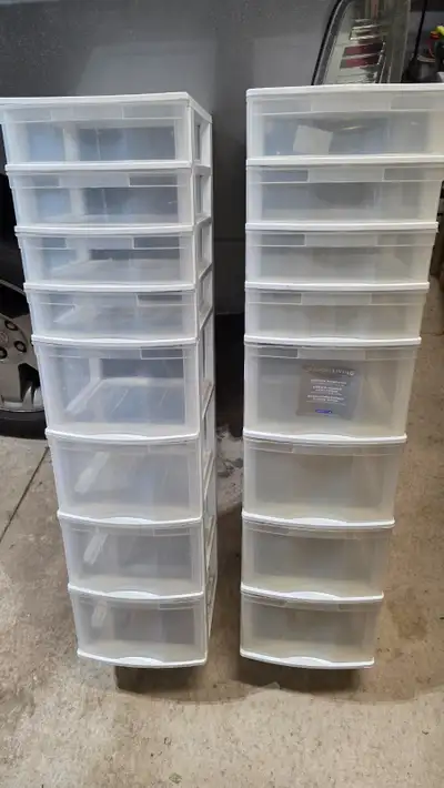 Two EUC 8 Drawer Storage Towers, View more