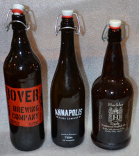11 large flip top beer bottles
