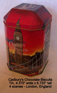 Vintage Cadbury’s Chocolate Biscuit tin, London scenes